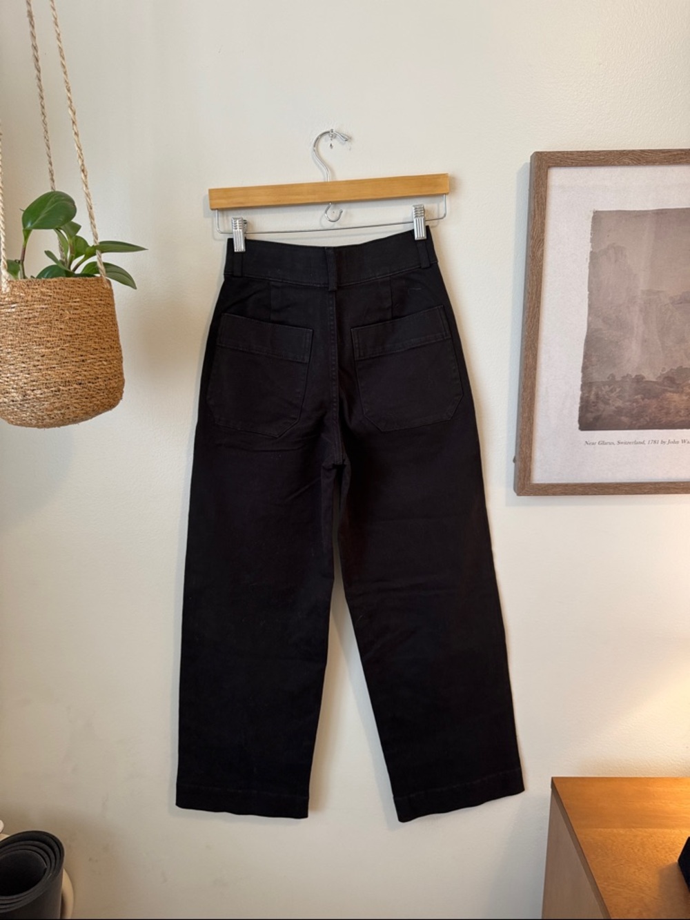 Everlane The Organic Cotton Wide-Leg Pant 28.5'', Black, Sz 2 - Picture 10 of 11